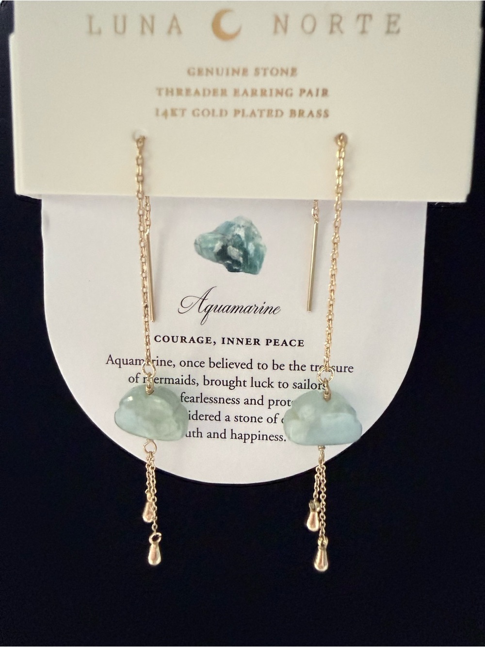 NWT Luna Norte - Cloud Nine Aquamire Gemstone Drop Earring